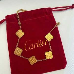 Enchanted Gold Clover 5 Motif Bracelet 18k